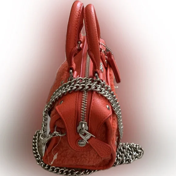 COACH RHYDER SATCHEL 18 IN SHEARLING AND LEATHER NWT - Picture 7 of 9